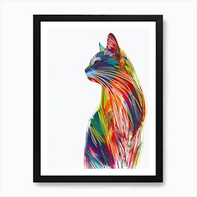 Colorful Cat Canvas Print Art Print