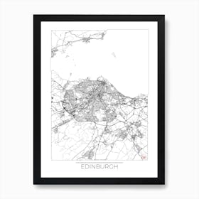 Edinburgh Map Minimal Line Art Print