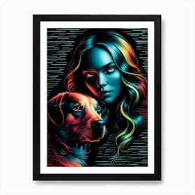 Girl And The Dog Art Print