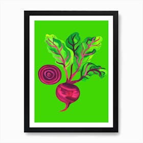 Beetroot Swirl Green Art Print