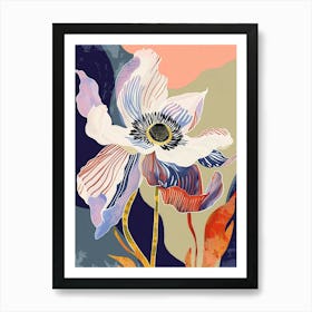 Colourful Flower Illustration Anemone 3 Art Print