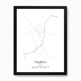 Hagfors,Sweden Minimalist Map Art Print