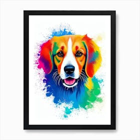 American Foxhound Rainbow Oil Painting Dog Art Print