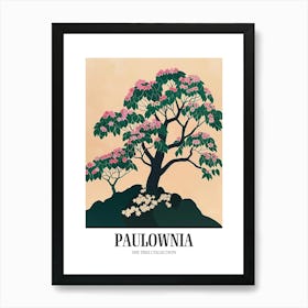 Paulownia Tree Colourful Illustration 1 Poster Art Print