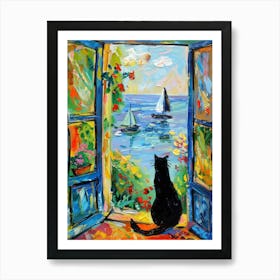 Cat Looking Out The Window 2 Art Print