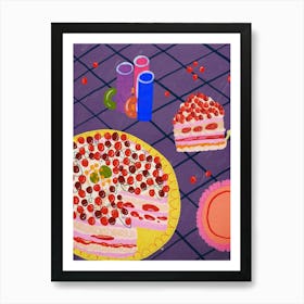 Cake With Cherries Poster