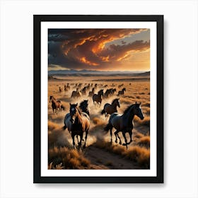 Herd Of Horses 1 Art Print