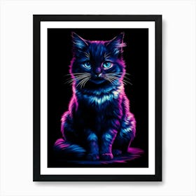 Psychedelic Cat 3 Art Print