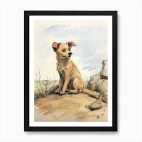 Storybook Animal Watercolour Dingo Art Print