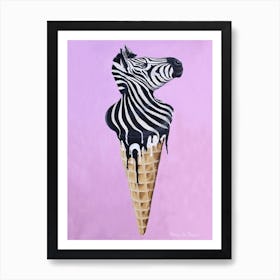 Icecream Zebra Art Print