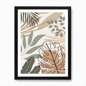 Tropical Leaves Pattern Art Print