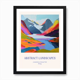 Colourful Abstract Jostedalsbreen National Park Norway 3 Poster Blue Art Print