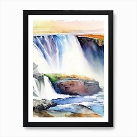 Dettifoss, Iceland Water Colour  (1) Art Print