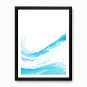 Blue Ocean Wave Watercolor Vertical Composition 43 Art Print