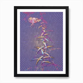 Geometric Tiger Lily Mosaic Botanical Art on Veri Peri Art Print