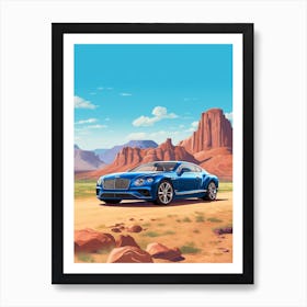 A Bentley Continental Gt In The Andean Crossing Patagonia Illustration 1 Art Print