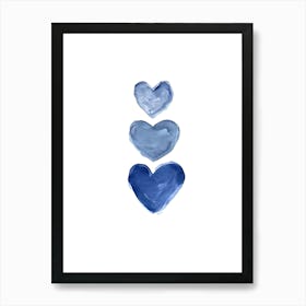 Blue Hearts 1 Art Print
