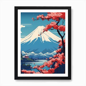 Mount Fuji Japan 2 Vintage Travel Illustration Art Print