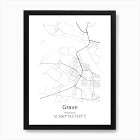 Grave,Netherlands Minimalist Map Art Print