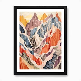 Mount Silverthrone United States Colourful Mountain Illustration Art Print