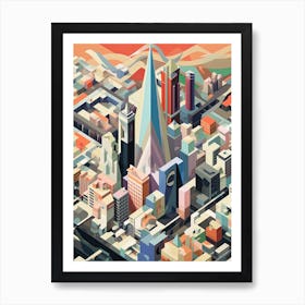 Tokyo, Japan, Geometric Illustration 3 Art Print