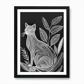 Bombay Cat Minimalist Illustration 3 Art Print