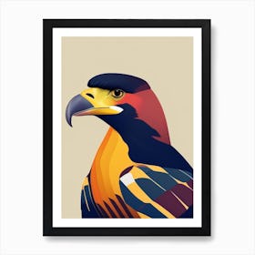 Crested Caracara Pop Matisse Bird Art Print