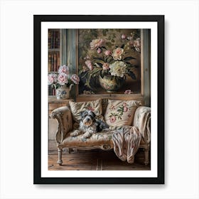 Dog On A Sofa Art Print