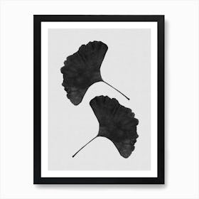 Ginkgo Leaf Black & White I Art Print