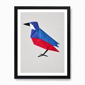 Bluebird 3 Origami Bird Art Print