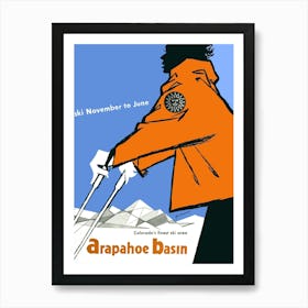 Ski At Arapaho Basin, Colorado USA Art Print