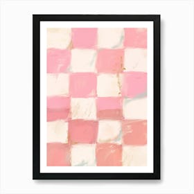 Pink checks Art Print