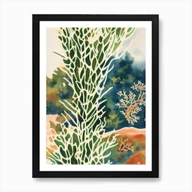Acropora Anthocercis Vintage Graphic Watercolour Affiche