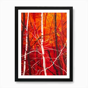 Red Forest Art Print