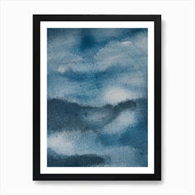 Aquarelle Meets Pencil Ink Clouds Art Print