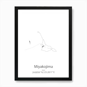 Miyakojima,Japan Minimalist Map Art Print