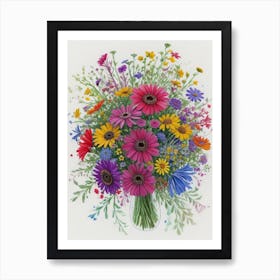 Daisies In A Vase Art Print