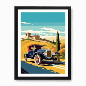 A Ford Model T In The Tuscany Italy Illustration 3 Art Print