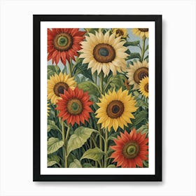 Pastel Sunflowers no2 Art Print