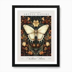 William Morris Butterfly White Fall Autumn Exhibition Art Print