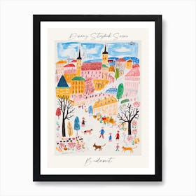 Poster Of Budapest, Dreamy Storybook Illustration 4 Art Print