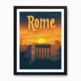 Aihrgdesign A Mid Century Modern Travel Poster For Rome Showi 1c60c33a 533e 472d A46c 67e1ba71710e 0 Art Print