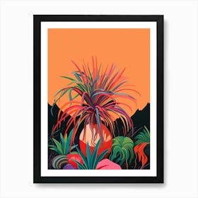 Boho Plant Painting Ponytail Palm 2 Art Print