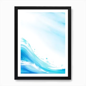 Blue Ocean Wave Watercolor Vertical Composition 36 Art Print