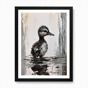Feathered Duckling Impasto Painting Art Print