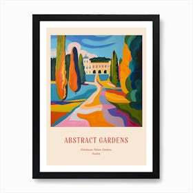 Colourful Gardens Schnbrunn Palace Gardens Austria 5 Red Poster Art Print