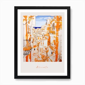 Alicante Spain 2 Orange Drawing Poster Art Print