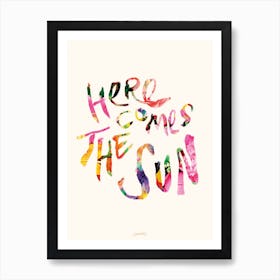 The Beatles Here Comes The Sun Typographic Illustration 1 Art Print