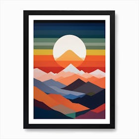 Sunset In The Mountains Abstract 2 Art Print