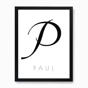 Paul Typography Name Initial Word Art Print